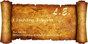 Lisching Edmond névjegykártya